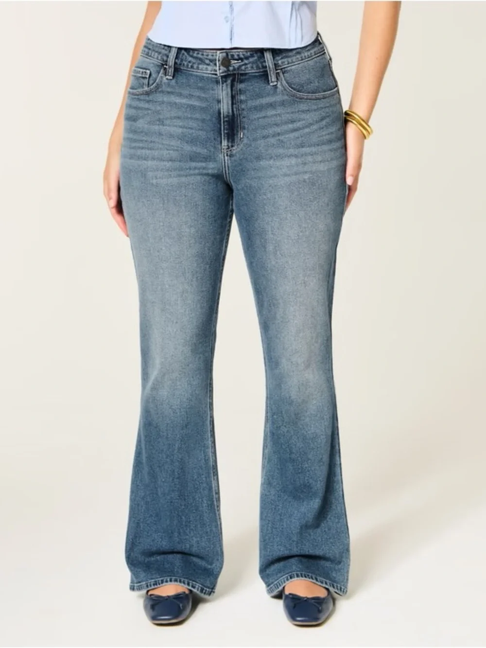 Hollister Curvy High-Rise Dark Wash Bootcut‎ Jeans